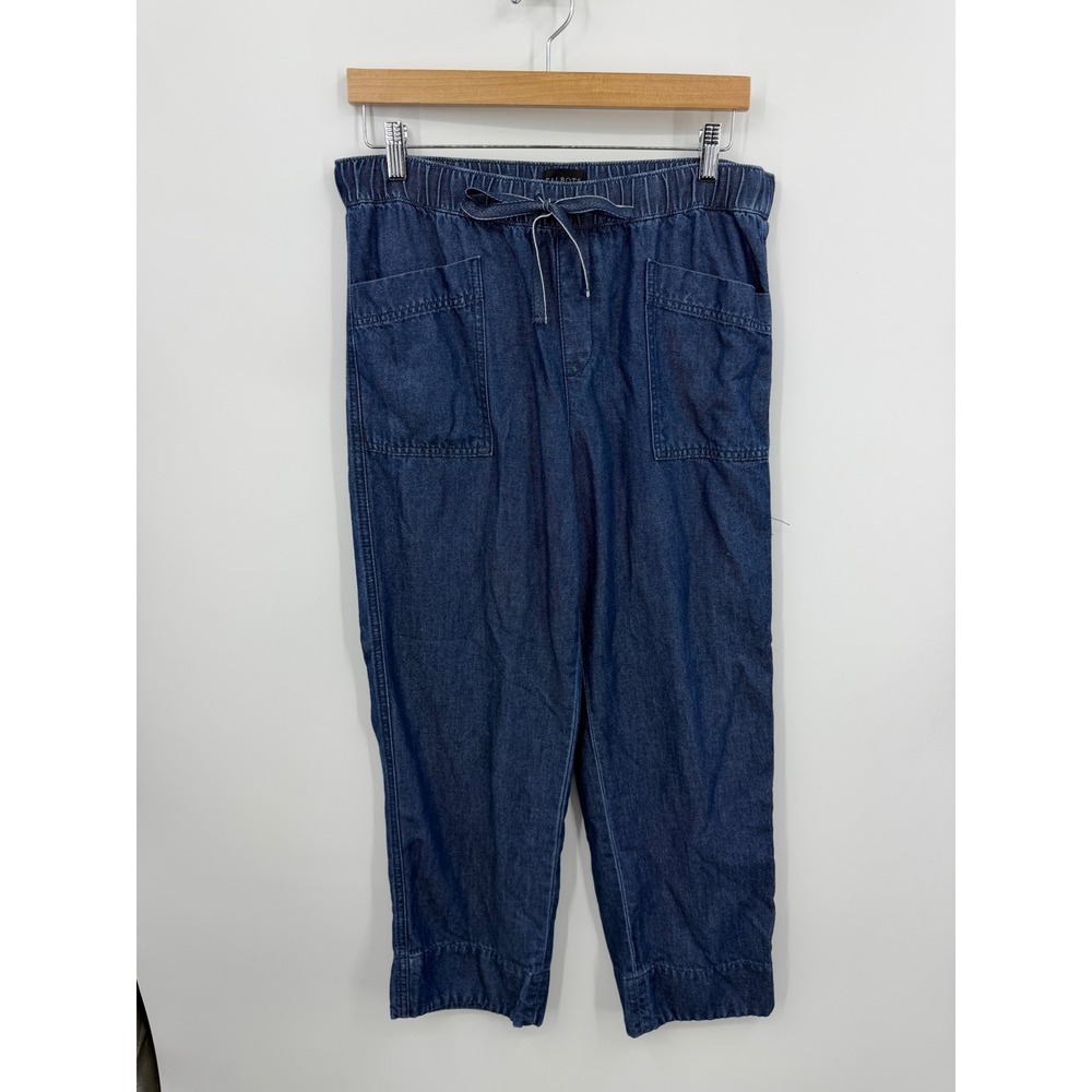 Denim Drawstring Utility Pants - Navy
